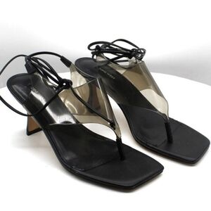 Nine West Popi Ankle Wrap Heeled Sandal, 10, Black